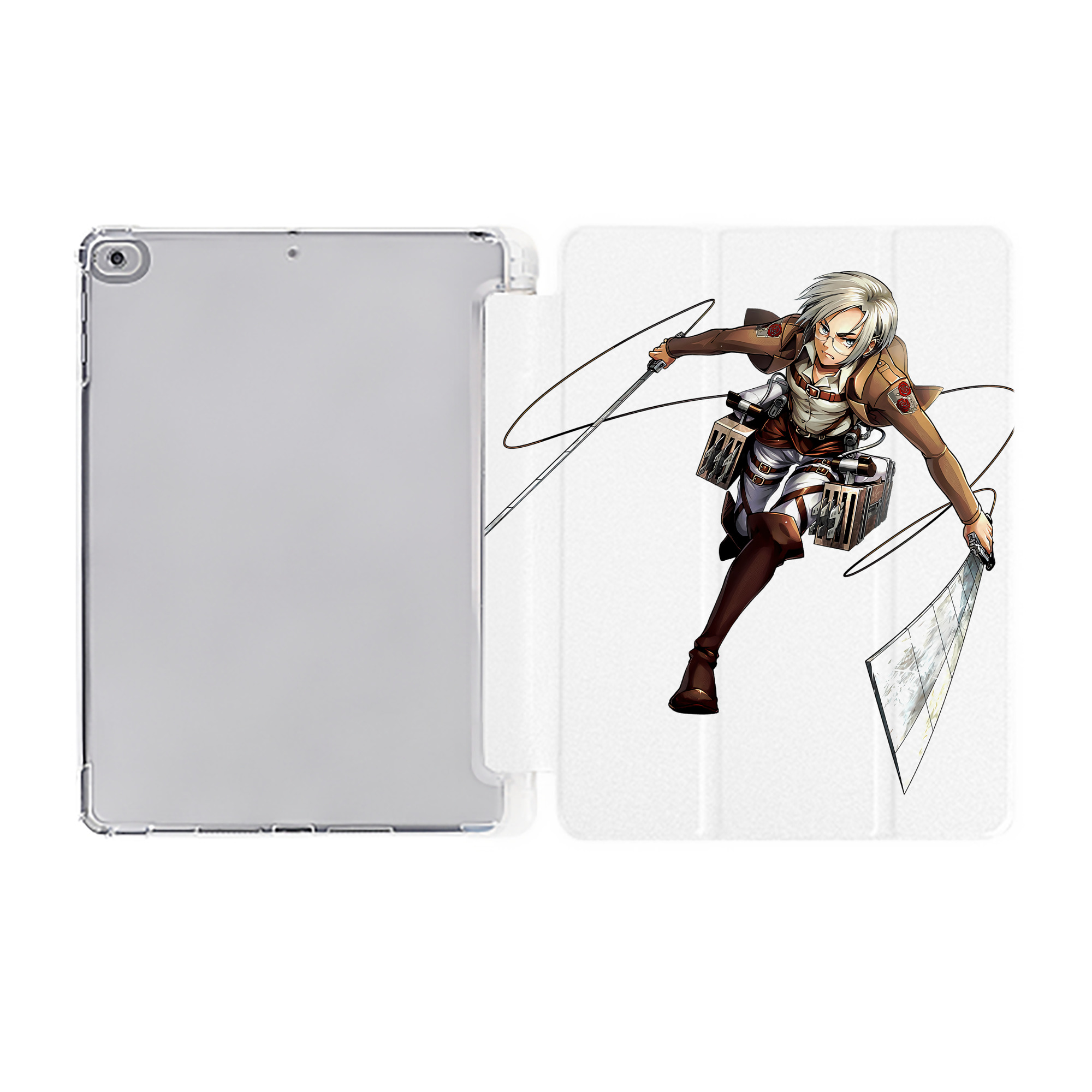 （画像用）  IPad ケース ペン収納付き 三つ折りスタンド PUレザー×シリコン 対応機種9.5/10.5/10.9インチ